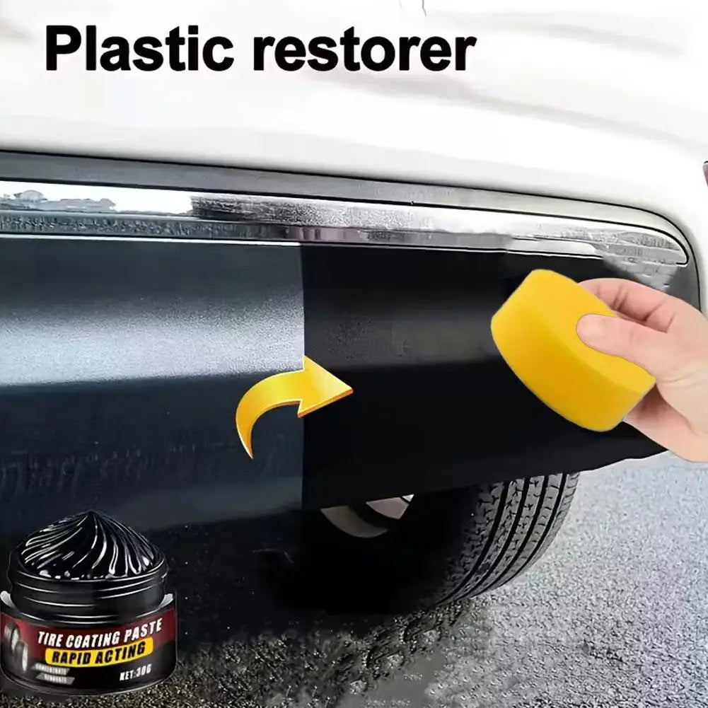 Car Tire Coating Paste Deep Black Shine Restorer Long-lasting Qme