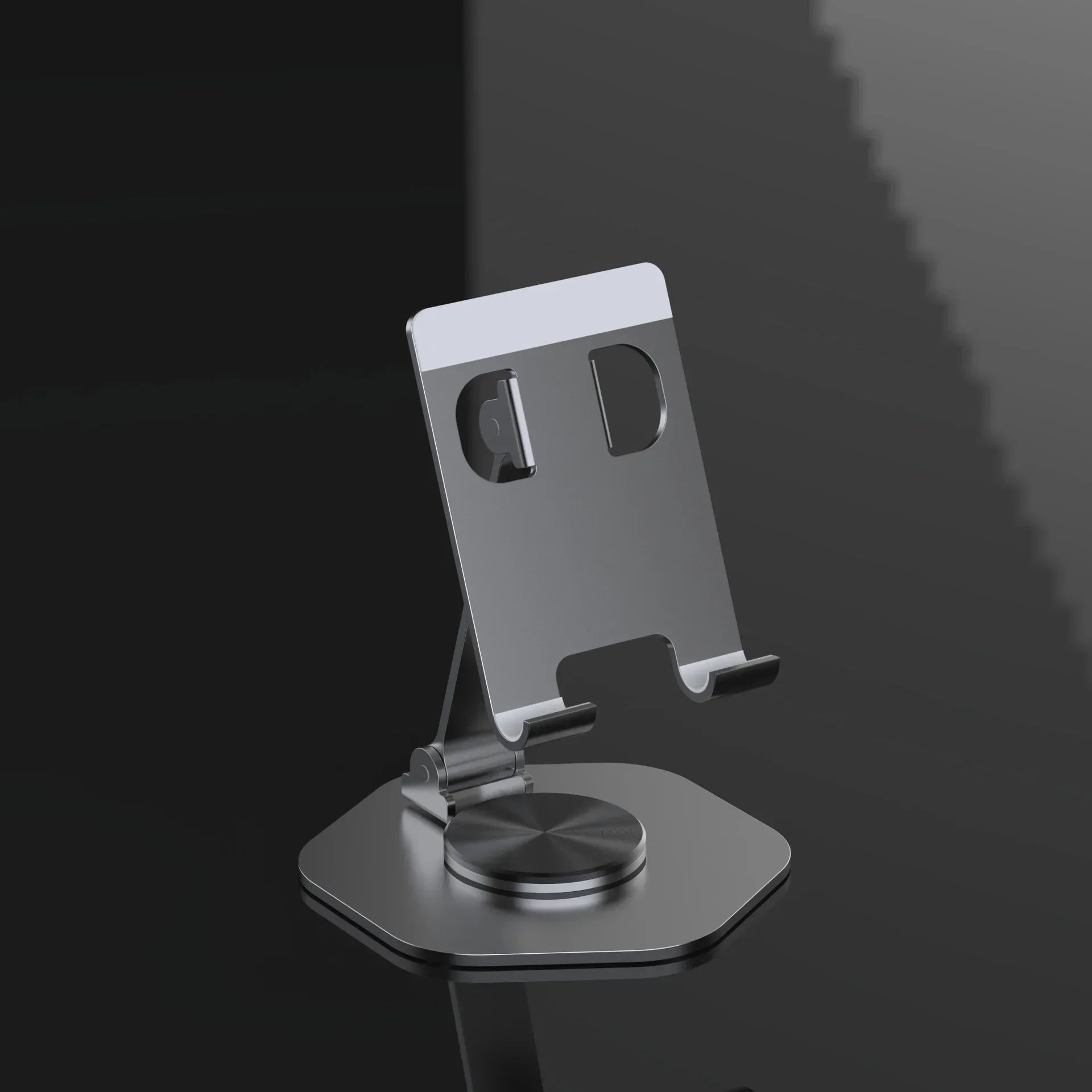 Metal Foldable and Portable 360 Degree Mobile Phone Desktop Bracket for Lazy Tablet Computer Aluminum Alloy Support Bracket Qme YY-020 gray
