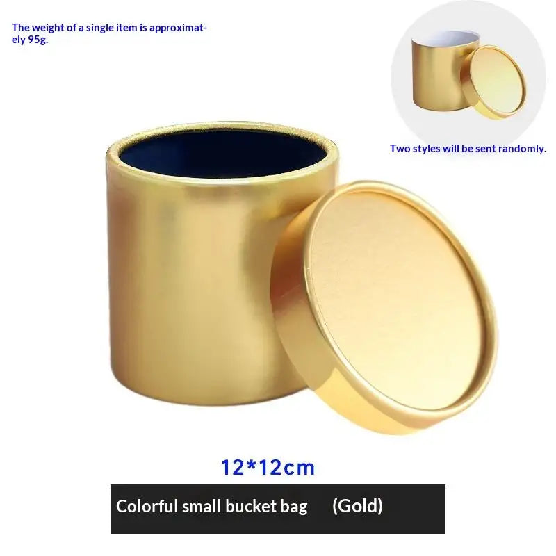 12x12cm Round Flower Box Arranged Gift Box Preserved Bouquet Elegant Box For Wedding Party Rose Flower Packaging Decoration Qme Gold