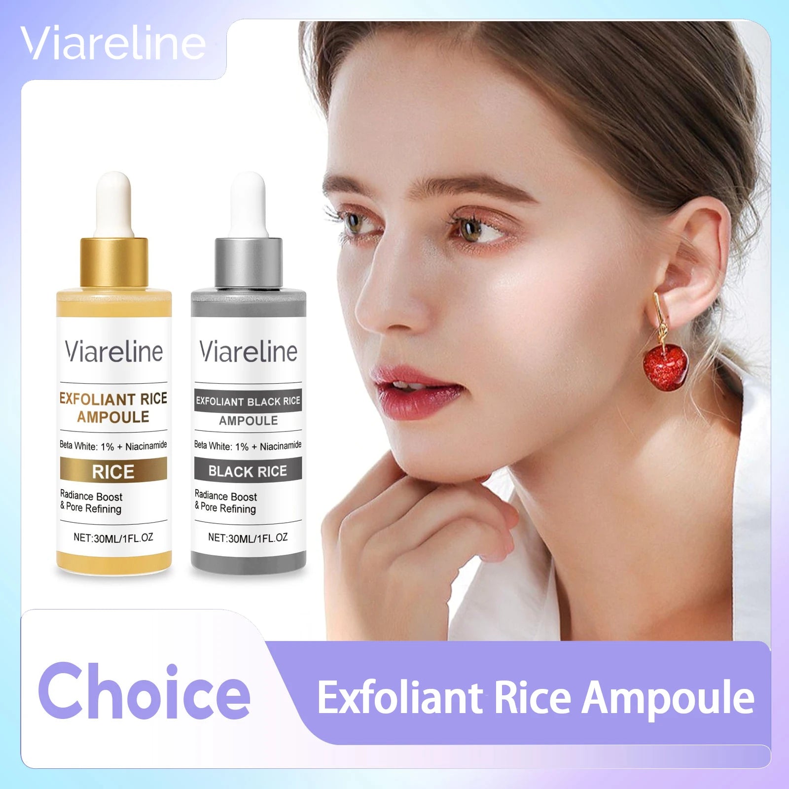 Black Rice Exfoliating Serum For Face Moisturizing Rejuvenating Essence Prevent Dryness Fade Fine Lines Collagen Facial Ampoules Qme