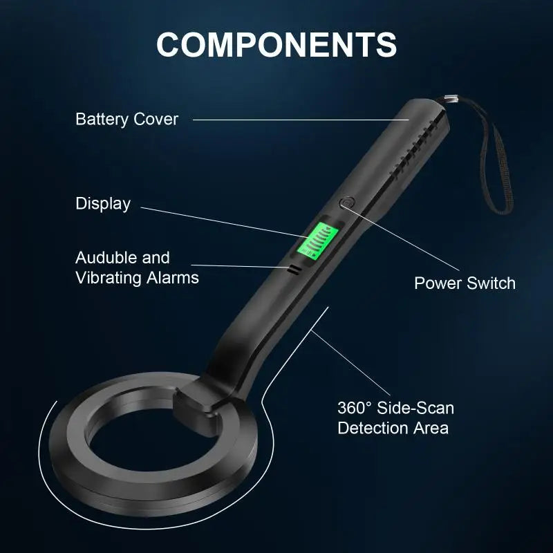Handheld Metal Detector Sensitivity Durability Rapid Alert Hotel Qme