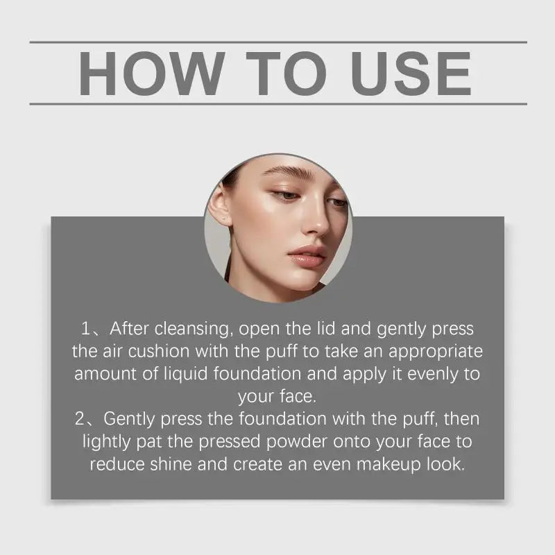 1 Cushion Compact Natural Skin Tone Makeup Concealer Long Lasting Oil Qme