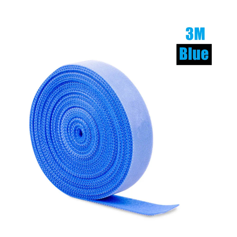 5/3/2/1/0.5m Cable Organizer USB Cable Wire Winder Clip Earphone Mouse Cables Management USB Charger Protector For Mobilephone Qme Blue 3m
