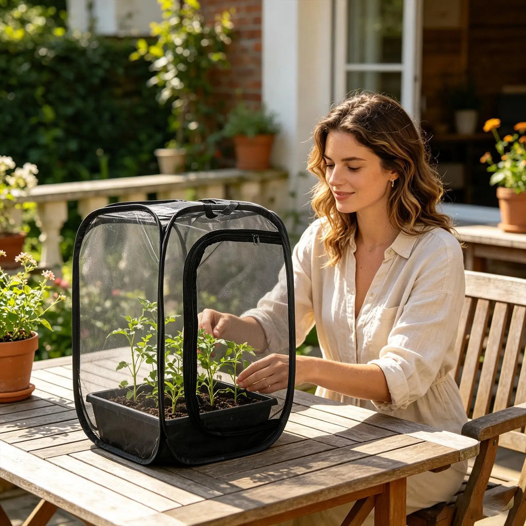 Butterfly Net Cage 16x16x24In Foldable Ladybug Enclosure With Zipper Translucent Butterfly Net Enclosure For Fruit Tree Qme