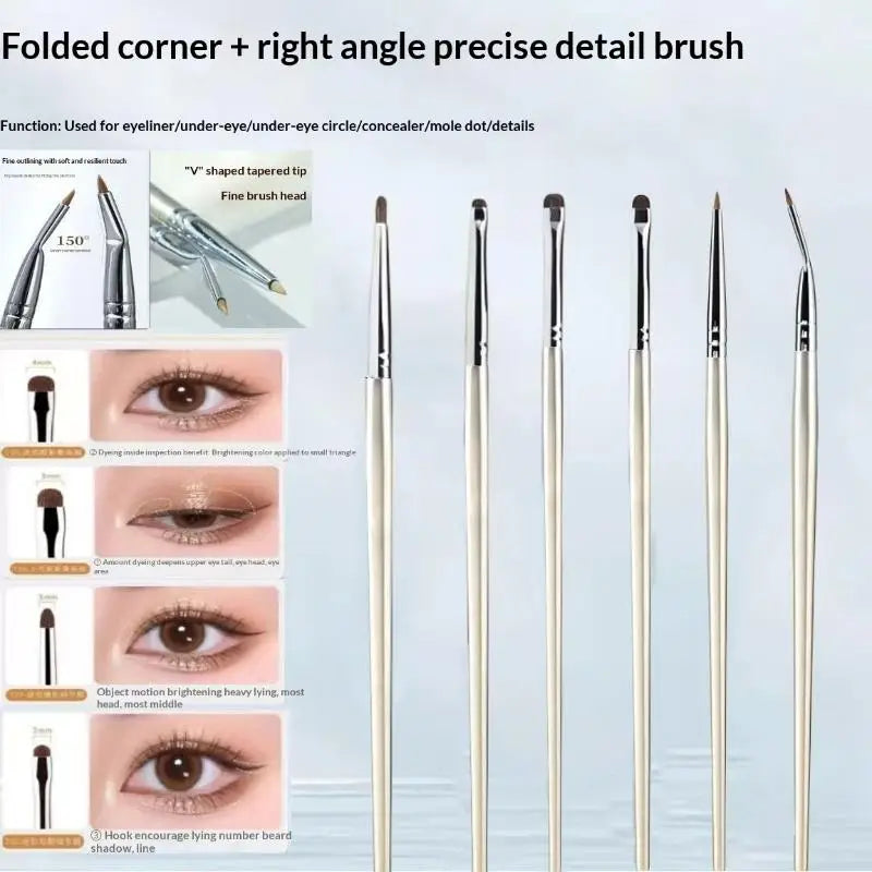 Refined Eye Detail Brush 4 Advanced Eyeshadow Tools Consistent Makeup Qme PCS Silver