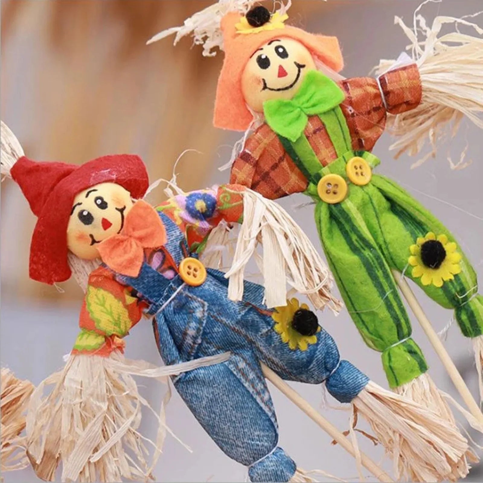 4pcs Handmade Scarecrow Bar Garden Autumn DIY Decoration Holiday Party Halloween Performance Props New Gift Qme