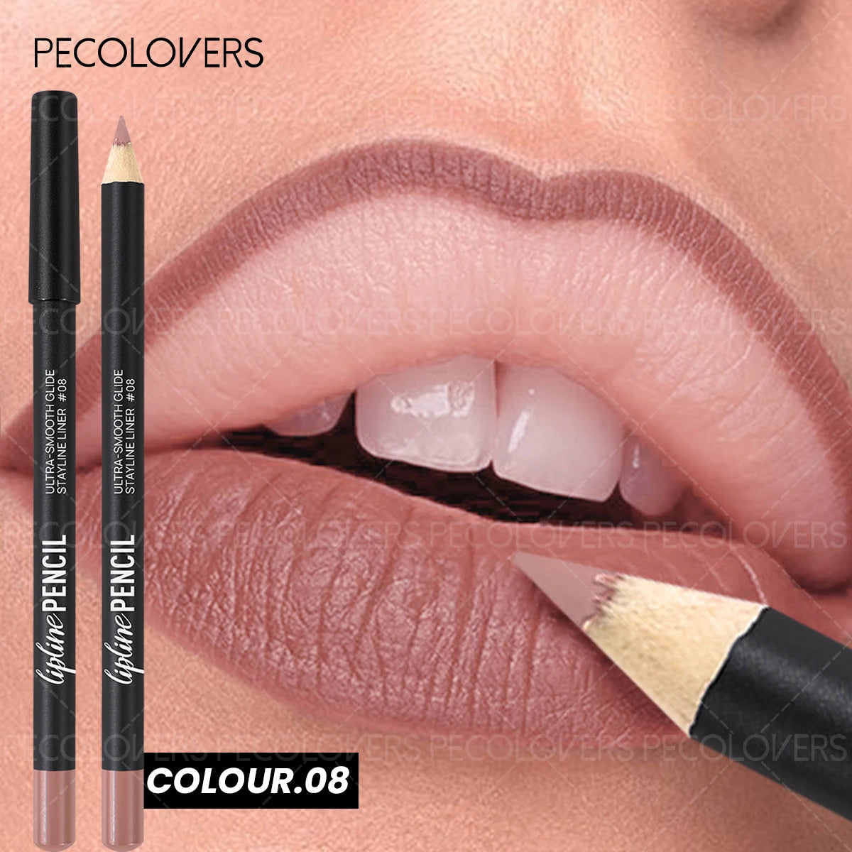 1PC Lipliner Lipstick, Plump and Charming Lips, Nude Brown, with A Variety of Makeup, Lip Cosmetics Qme 08