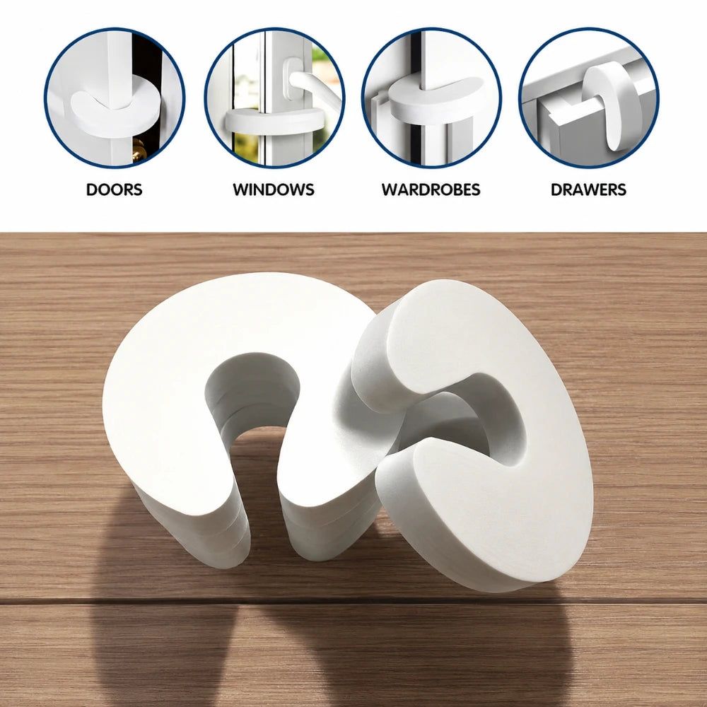Practical Door Stopper Clip 2/4/6Pcs Soft Foam Finger Protector Anti-pinch Hardware for Home Kitchen and Bedroom Doors Qme