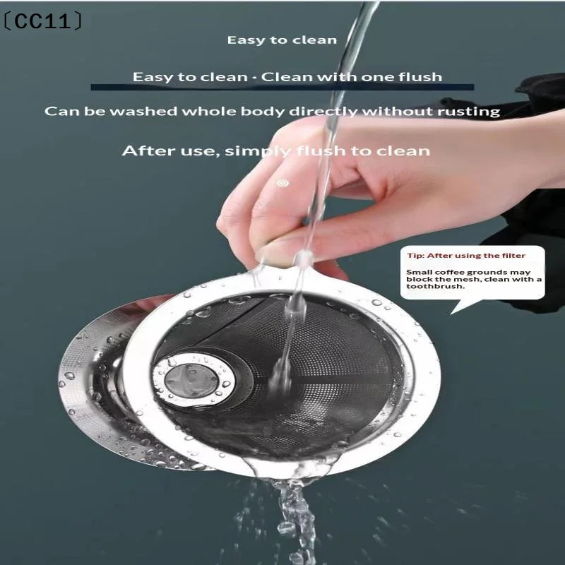 Reusable Stainless Steel Pour Over Coffee Filter Paperless Fine Mesh Qme