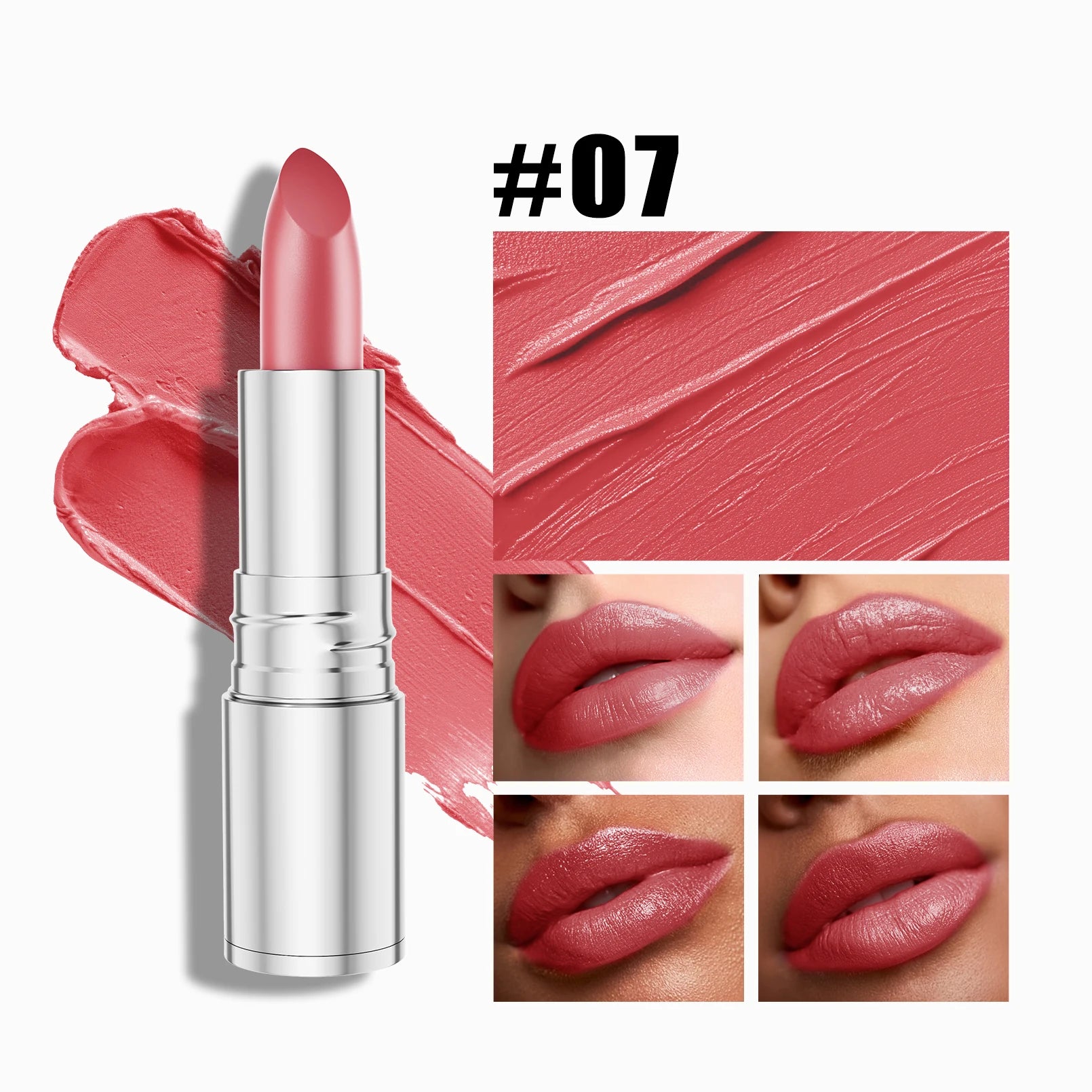 6-Color Matte Lipstick , Non-Fading, Non-Stick Cup Long-Lasting Velvet Finish, Smooth Matte Lip Color Waterproof Smudge-proof Qme M614-7