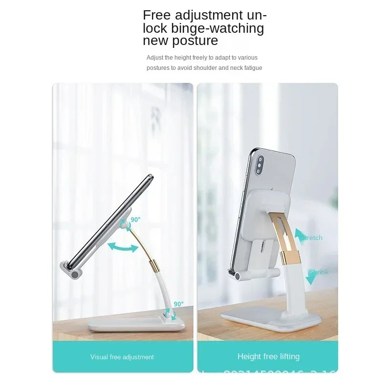 2pcs Adjustable Phone Holder Stand for IPhone 12 Pro Max Samsung Note 20 Ultra IPad Tablet Foldable Metal Holder Desk Stand Qme