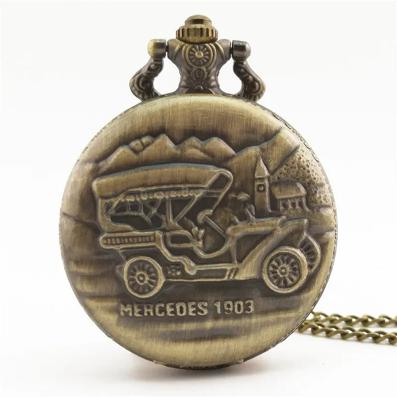 Vintage pocket watch large vintage train and truck series pocket watch for men and women, student watch hanging watch Qme 3