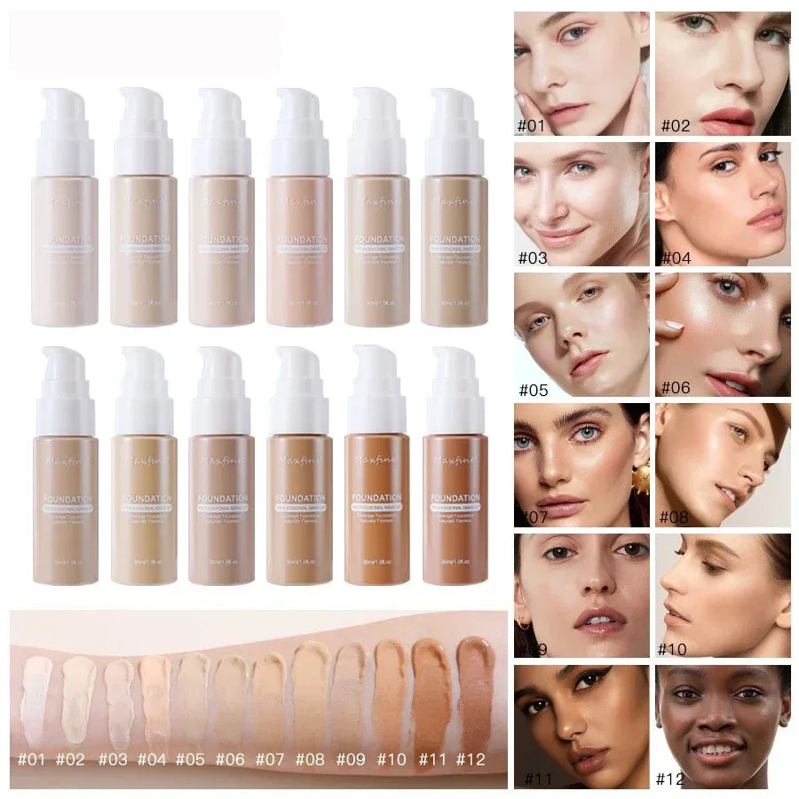 Matte Liquid Foundation Effective Concealer Waterproof Sweat-resistant Makeup Professional Light Thin Delicate Foundation Qme