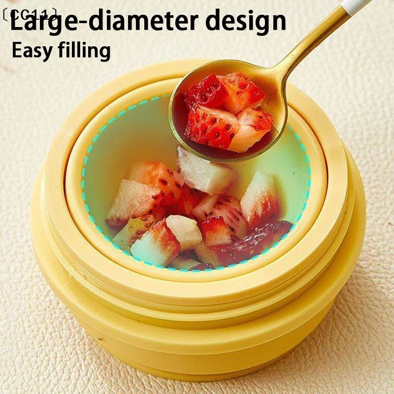 Portable Foldable Ice Ball Cup Built-in Straw Food-grade Silicone Qme