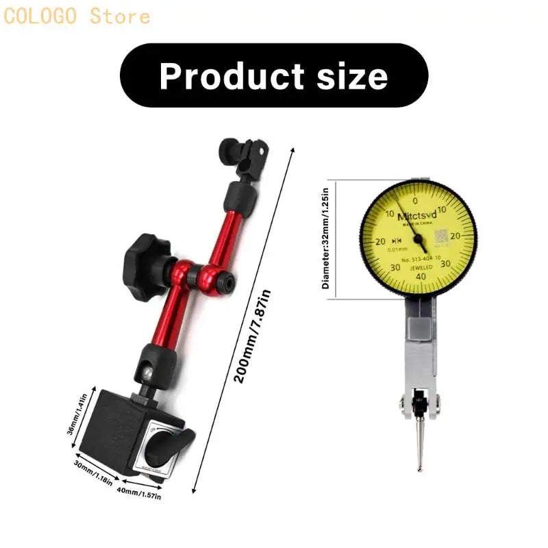 Machine Tool Base Dials Gauges Flexible Arm Permanent Mounting Test Qme