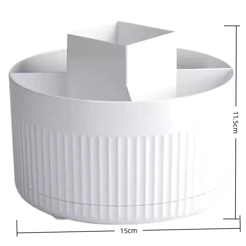 Bathroom Vanity Desktop Storage Holder Bag 360 Rotating Makeup Brush Qme