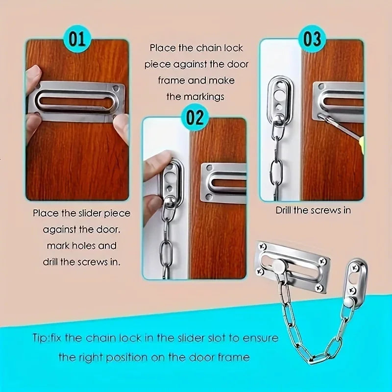 Portable door lock - Keyless door lock that provides extra privacy,and prevents unauthorized entry during travel Qme