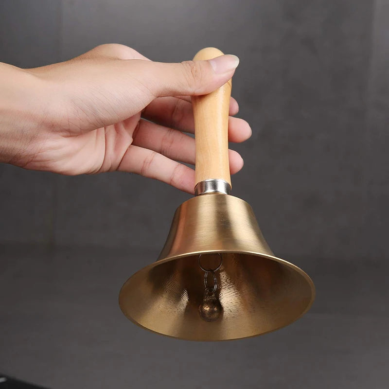 Loud Hand Bells Solid Brass Call Seniors Home Animal Training Dinner Qme