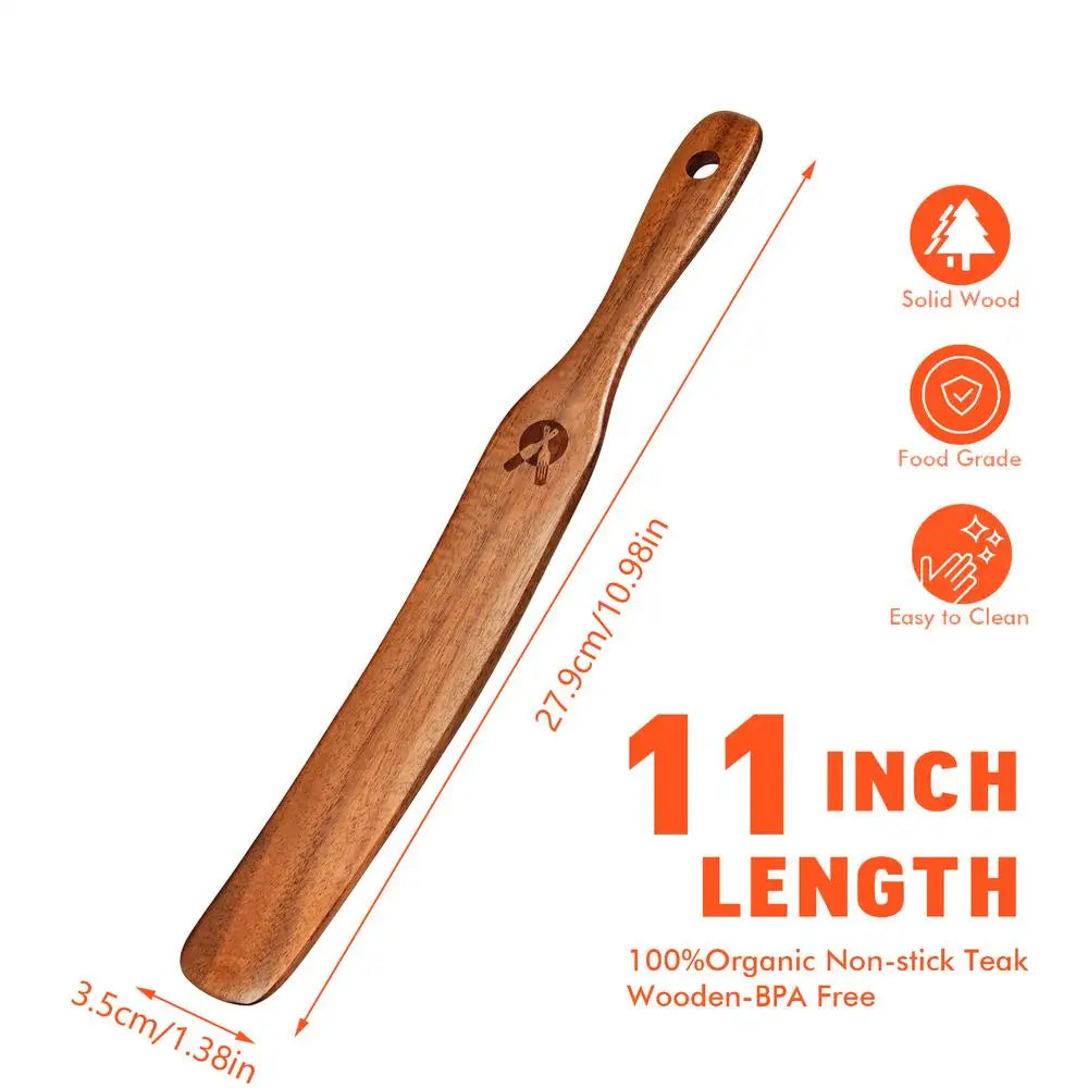 Wooden Stir Stick Narrow Jar Scraper Spatula Spoon Tools Bread Whisk Qme A