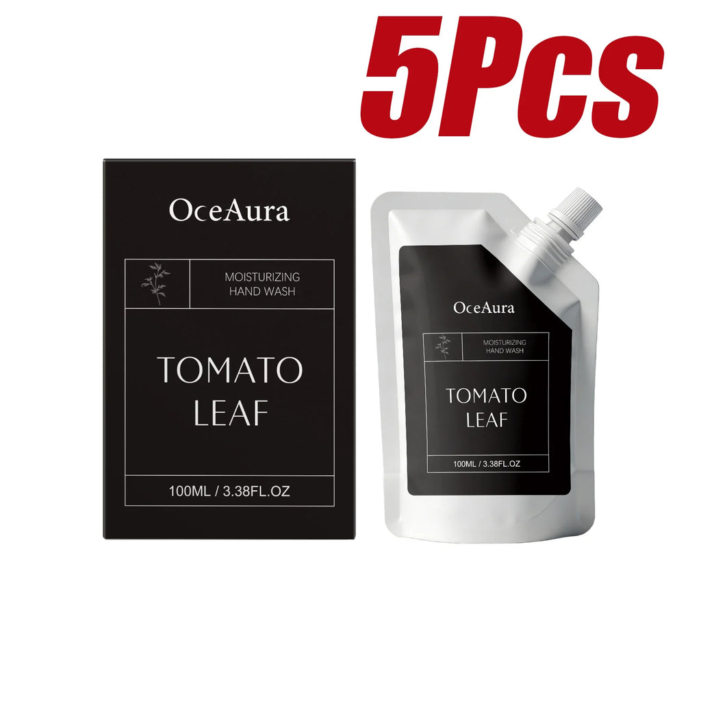 Moisturizing Hand Wash with Tomato Extract Gentle Daily Hand Soap for Clean Soft Hands Hydrating Hand Cleanser for Home Kitchen Qme 5 x 100ml Boxed