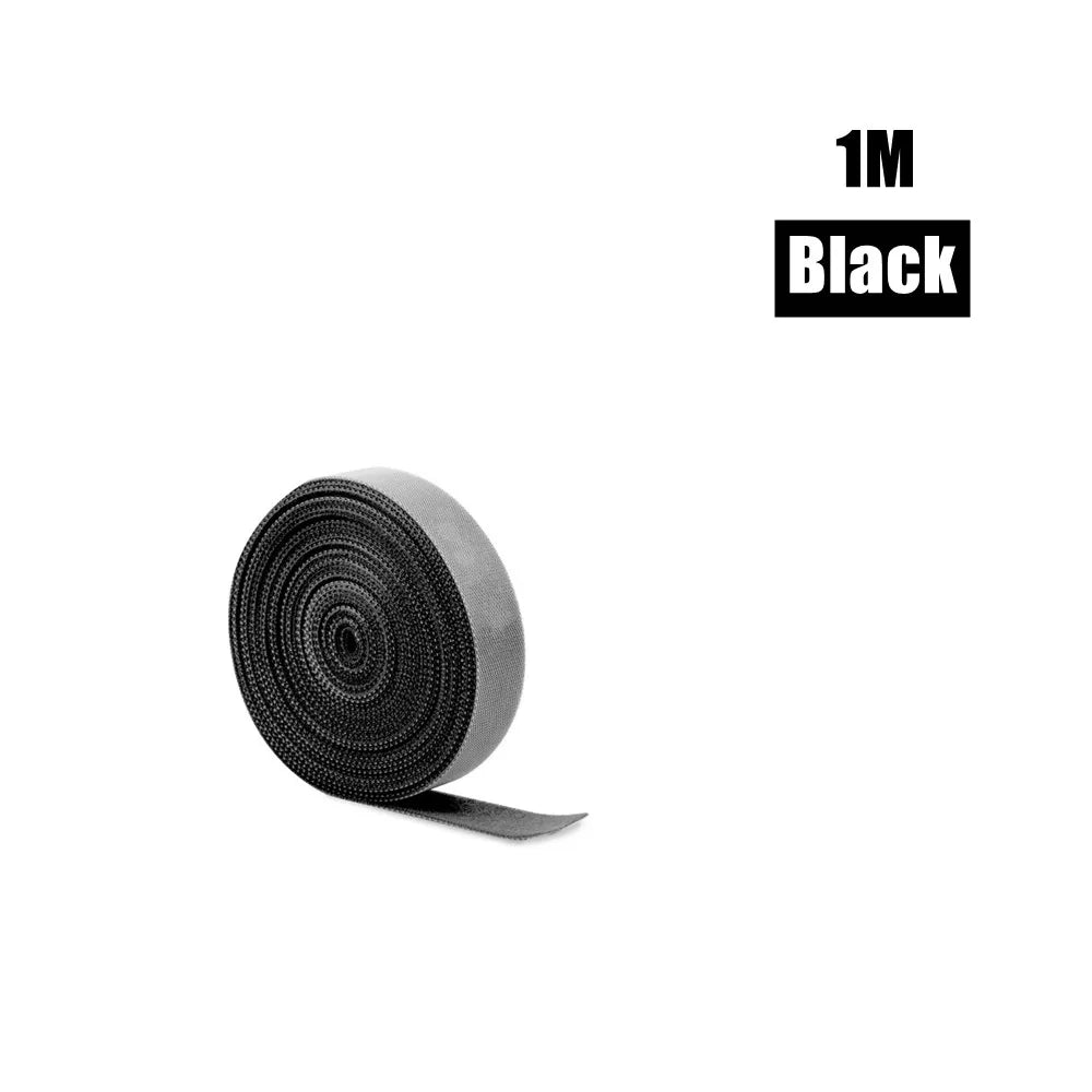 5/3/2/1/0.5m Cable Organizer USB Cable Wire Winder Clip Earphone Mouse Cables Management USB Charger Protector For Mobilephone Qme Black 1m
