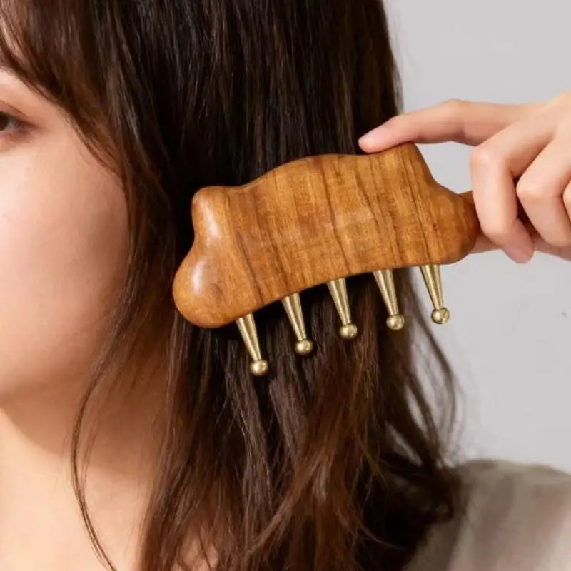 Portable Brass Gua Sha Tool Meridian Lymphatic Massage Muscle Relief Qme