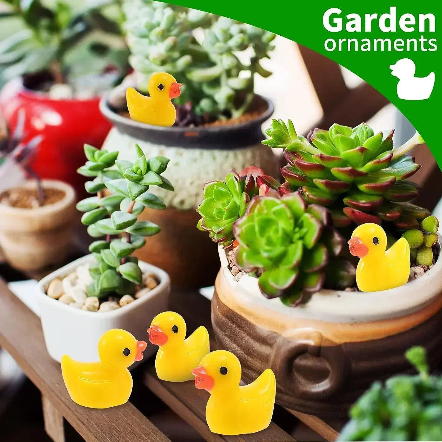 100/50/20Pcs/set Mini Resin Ducks Tiny Duck Miniature Figures Bulk Little Duck Charms for Party, DIY Micro Landscape Decorations Qme
