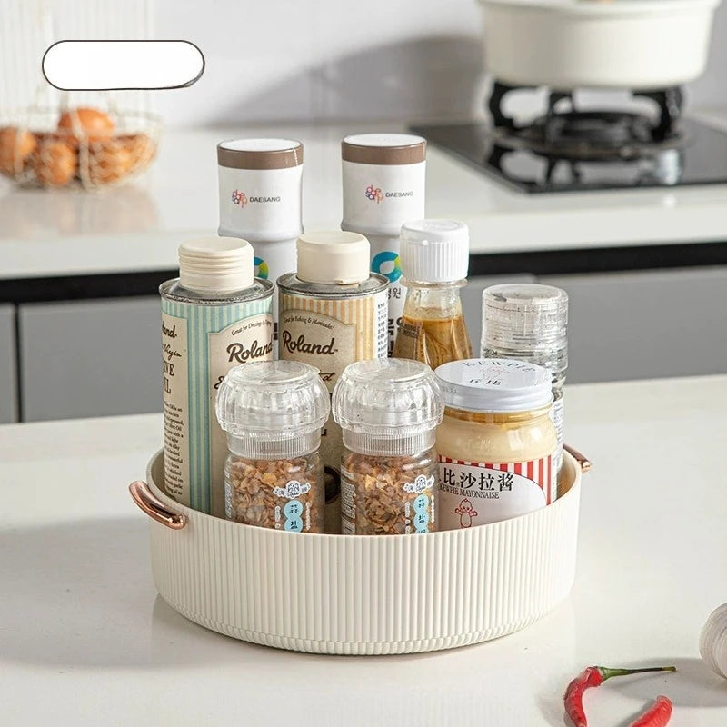 Luxury Plastic Rotating Organizer Cosmetic Storage Box Fruit Tray