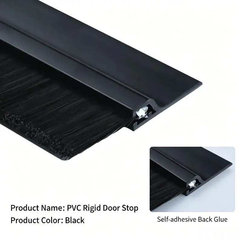 Door Bottom Seal Brush Door Seal Dust Proof Anti- Safe PVC Sealing Strip Self-Adhesive Filling Sealing Strips Qme Black