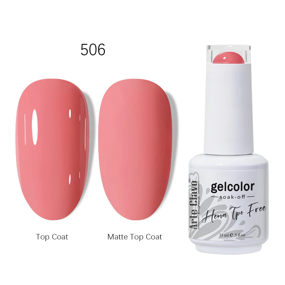 Arte Clavo HEMA TPO Gel Nail Polish Pink Series Semi Permanent Soak Qme 506