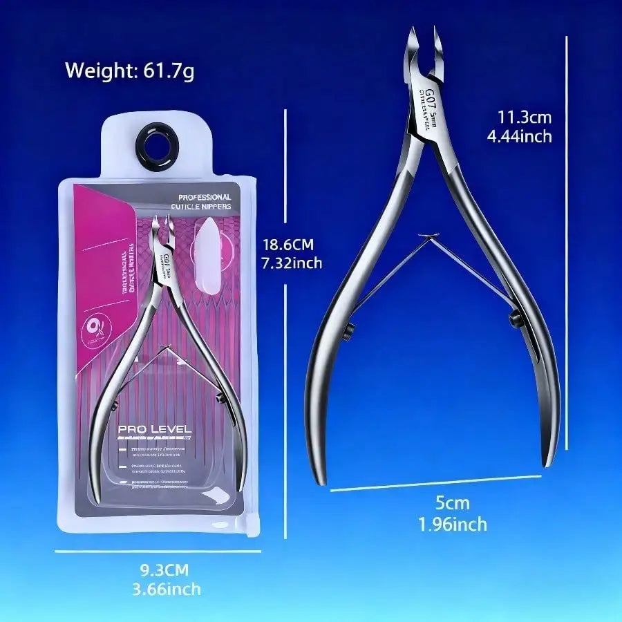Professional Stainless Steel Cuticle Scissors Hypoallergenic Qme Silver Pliers Plus