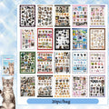 Cat Daily Meme Sticker Book, Funny Kitten Head & Food Themed Stickers for Journal Collage Qme B