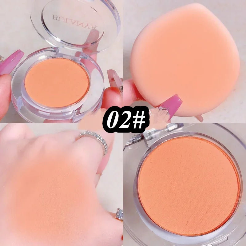 New 6 Colors Blush Makeup Palette Mineral Powder Red Rouge Lasting Natural Cream Cheek Tint Orange Peach Pink Blush Cosmetic Qme B-2
