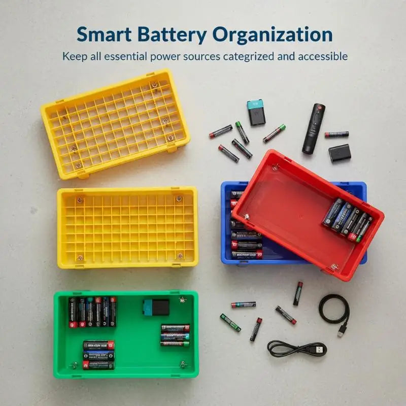 Thickened Plastic Lithium Battery Storage Box 18650 Cells Divided Qme