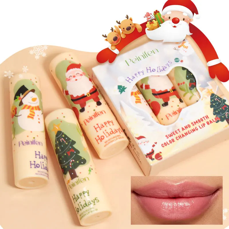 3 Christmas Changing Lipstick Which Contains Vitamin E Natural Qme 3pcs