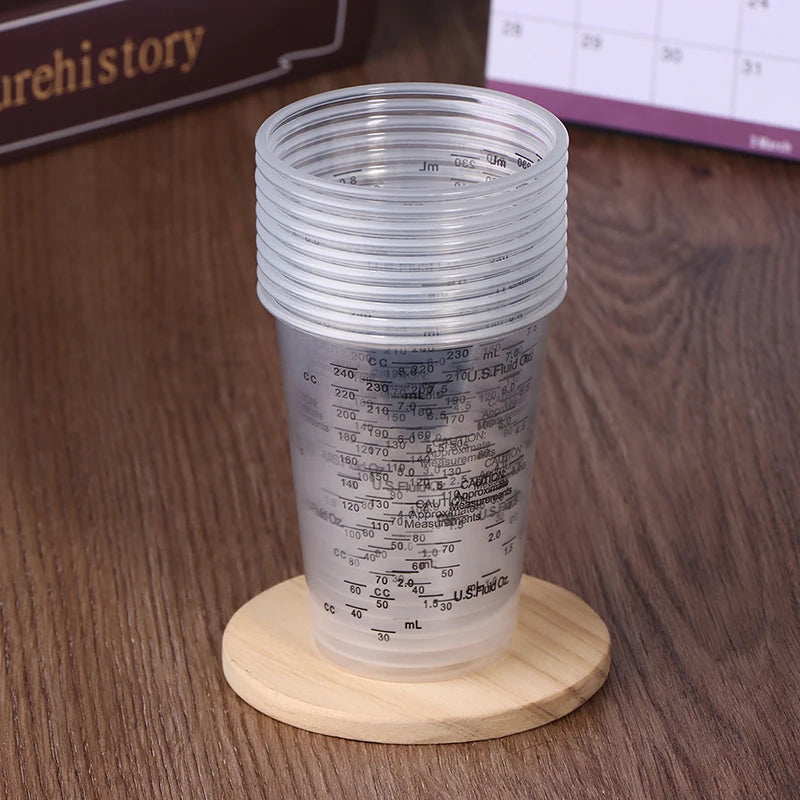 Disposable Plastic Measuring Cups Precise Resin Paint Mixing Cup Epoxy Qme
