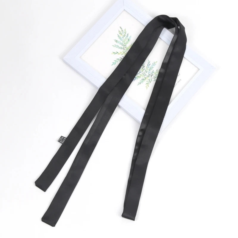 160cm X 2.5cm Long Skinny Brand Bag Scarf for Women Head Handle Silk Scarves Wraps Satin Neck Tie Ribbons Headbands Neckerchief Qme