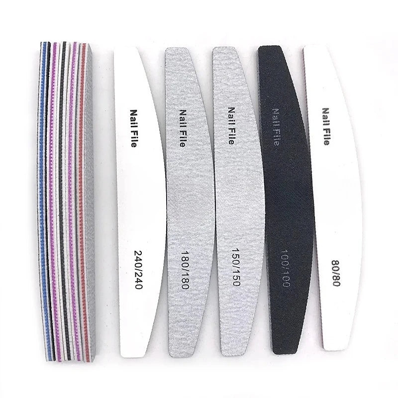 5 Lot Nail File Mix 80 100 150 180 240 Grit Professional Sandpaper Qme