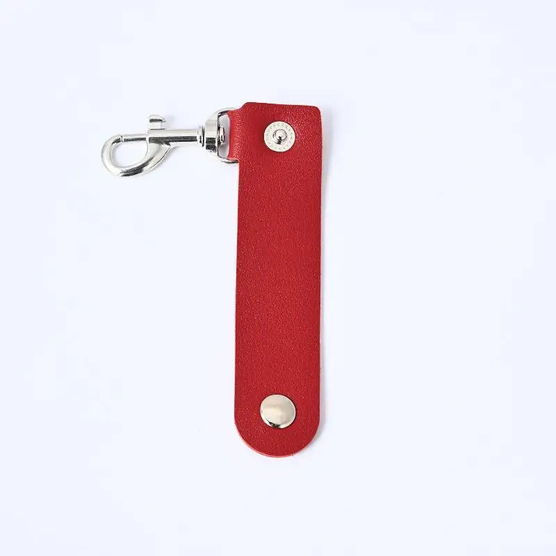 Fashion PU Leather Keychain Simple Keychain Pendant Anti-lost Key Chain Creative Car Key Strap Fashion Jewelry Bag Decoration Qme Red