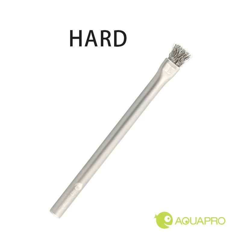 Aquapro Algae Brush Aquarium Accessory Fish Tank Cleaning Tool Stainless Steel Hard Pro Water Cleaner Remover Plant ADA Quality Qme Hard Brush 23cm
