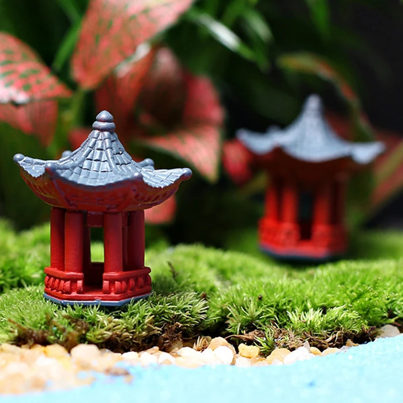 Micro Stone Gazebo Shelf Japan Mini Desk Decoration Torii Gate Qme