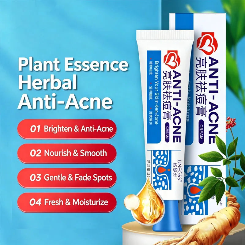 Herbal Acne Removal Face Cream Clears Pimple Scar Black Dots Gel Acne Treatment Shrink Pore Skin Whitening Lightening Ointment Qme