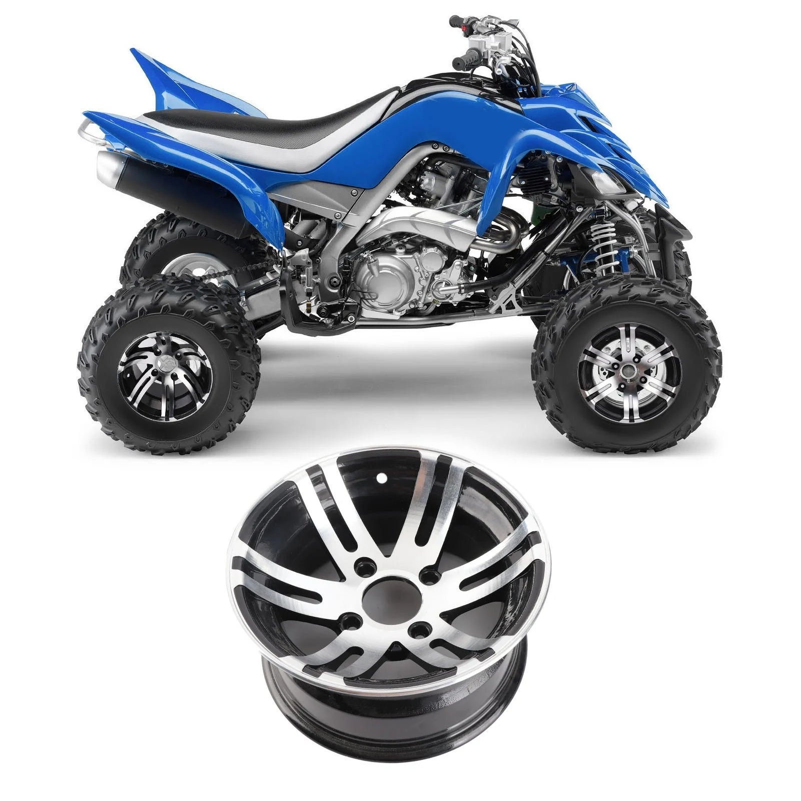 12inch ATV Wheel Rim Hub Aluminum Alloy High Strength Replacement for Quad Bike Go Kart Cart Off Road Vehicle 12inch Wheel Rim Qme