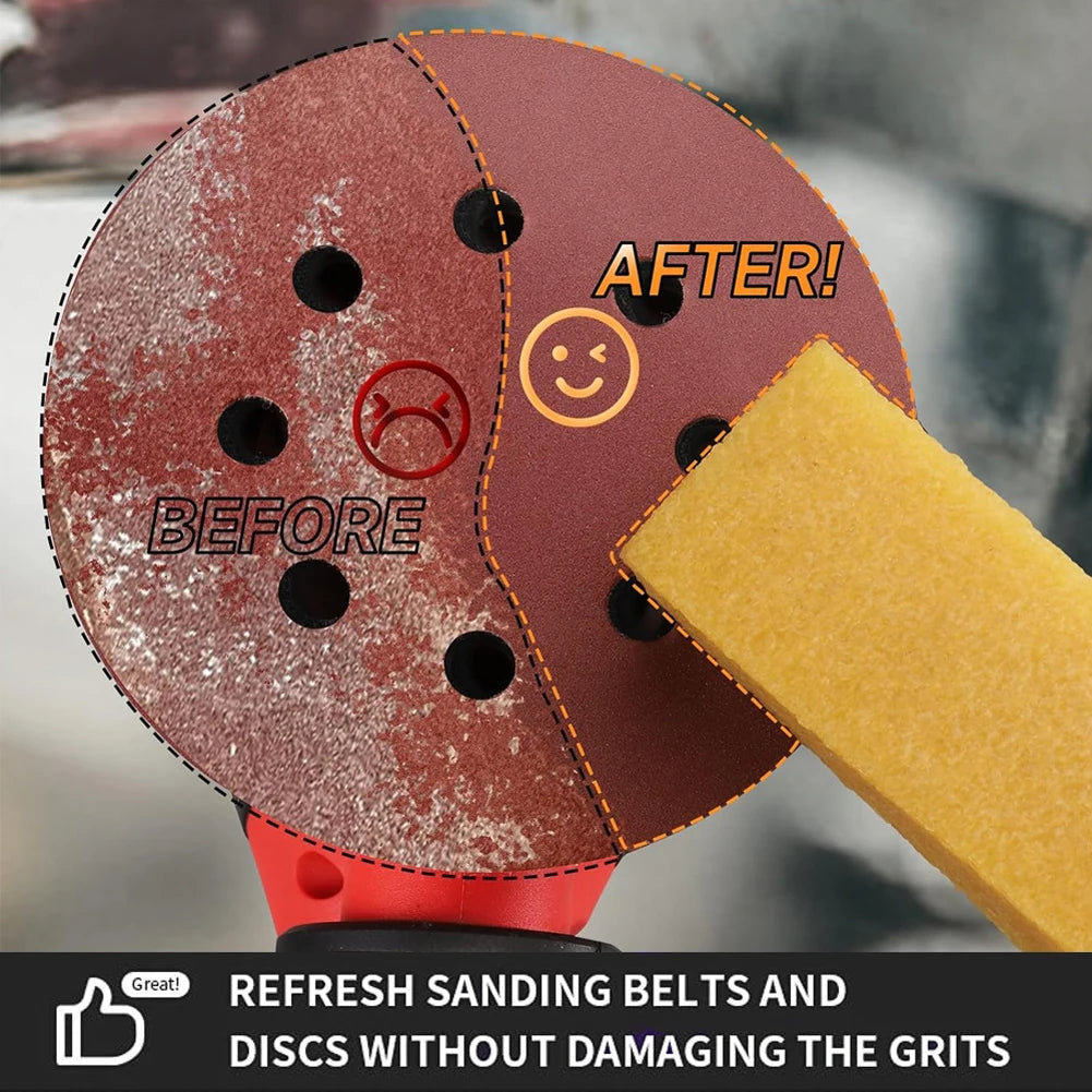 Abrasive Cleaning Eraser Stick Woodworking Eraser Block Natural Rubber Cleaning Block for Sanding Belts Sanding Discs Rough Tape Qme