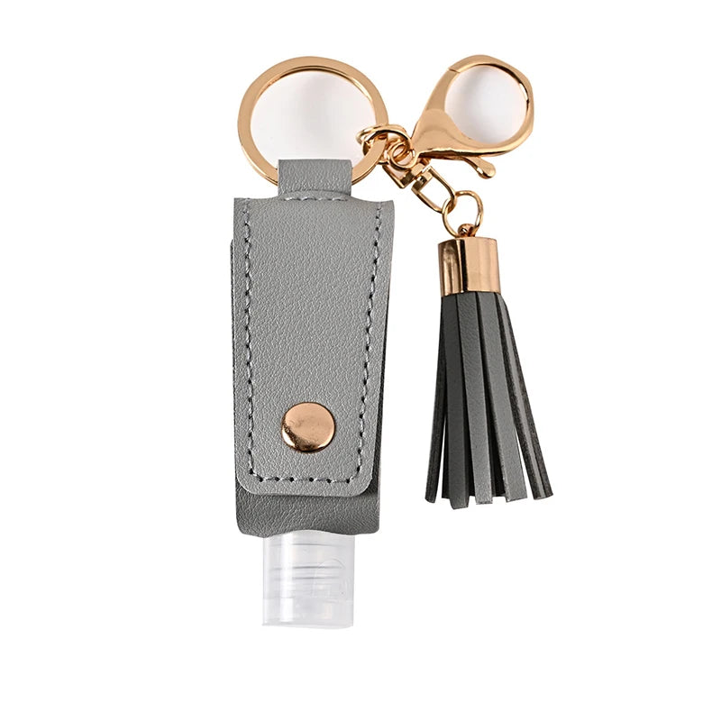 Travel Mini Hand Sanitizers Case Portable Empty Bottle Keychain Qme Gray