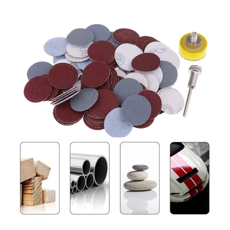 100pcs 25mm 1-Inch Sanding Discs: Abrasive Paper Polishing Pads For Rotary Tools - Perfect For Sanding & Polishing! Qme
