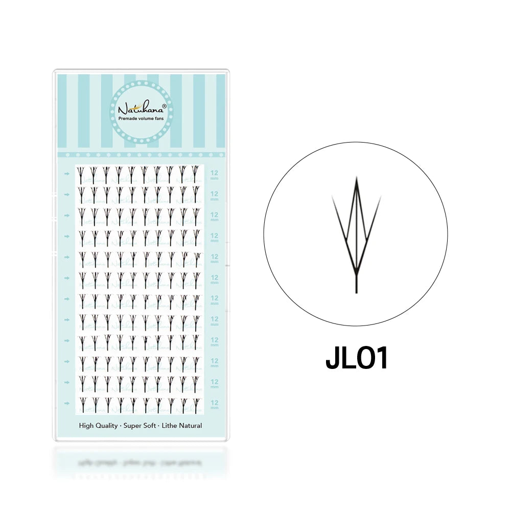 NATUHANA Comic Spire Lash Extensions Natural Soft Manga False Qme LIGHT BLUE D MIX9-15