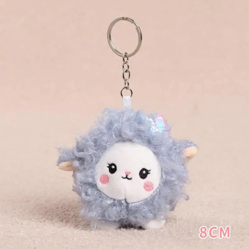 Soft Plush Sheep Keychain White Sheep Keychains Mini 3d Animal Key Ring Holder Bag Charms Car Pendants Gift Qme A8 8CM