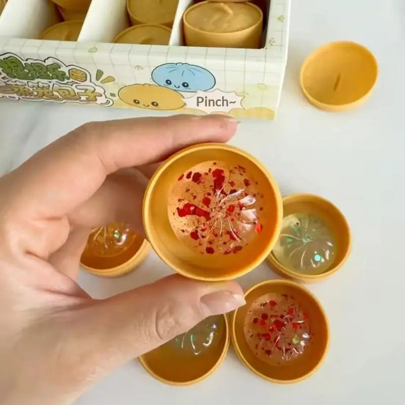 Cute Mini Soup Dumpling Stress Relief Toy Crystal Bun Slow Rebound Qme