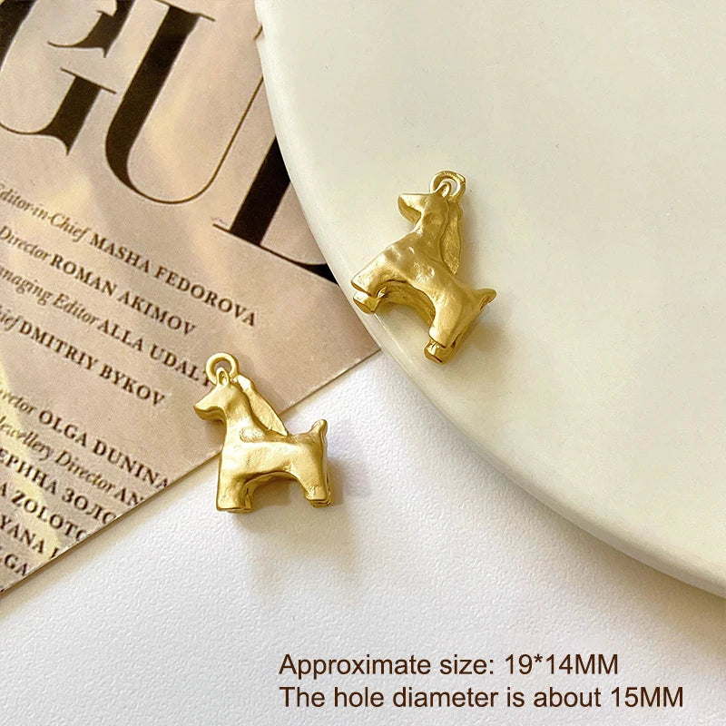 1Pcs Cute Gold Silver Color Horse Charms Pendants For Jewelry Making Necklace Earrings Bracelet DIY Accessories Supplies Qme A4